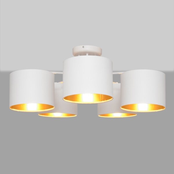 Lampadario a plafone ALBA 5xE27/15W/230V bianco/dorato