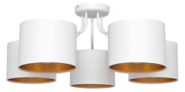 Lampadario a plafone ALBA 5xE27/15W/230V bianco/dorato