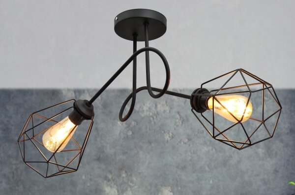 Lampadario da parete KARO 2xE27/15W/230V nero