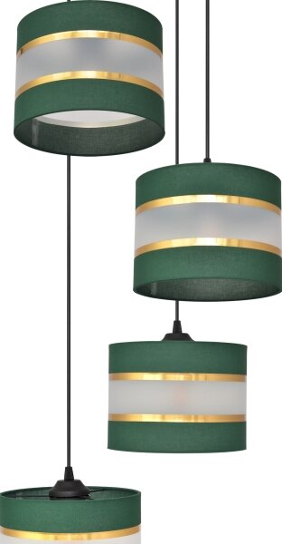 Lampadario a sospensione con filo HELEN 4xE27/15W/230V verde/oro