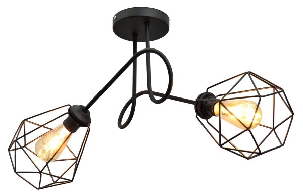 Lampadario da parete KARO 2xE27/15W/230V nero