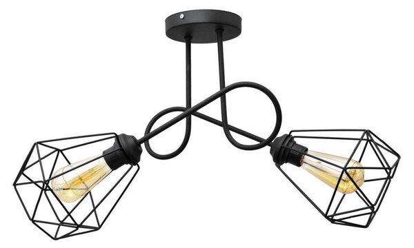 Lampadario da parete KARO 2xE27/15W/230V nero