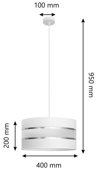 Lampadario a sospensione con filo HELEN 1xE27/15W/230V diametro 40 cm bianco