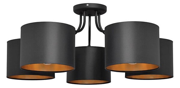 Lampadario a plafone ALBA 5xE27/15W/230V nero/dorato