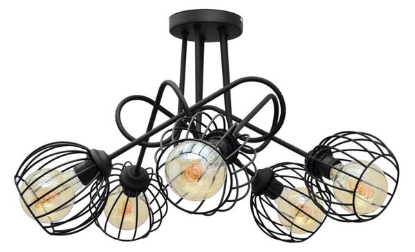 Lampadario a plafone OXFORD 5xE27/15W/230V nero