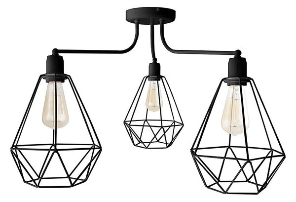 Lampadario KARO 3xE27/15W/230V nero