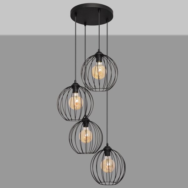 Lampadario a sospensione con filo MERCURE 4xE27/15W/230V