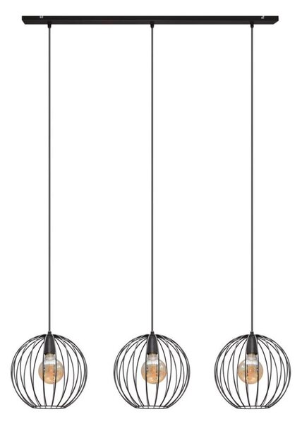 Lampadario a sospensione con filo MERCURE 3xE27/15W/230V nero