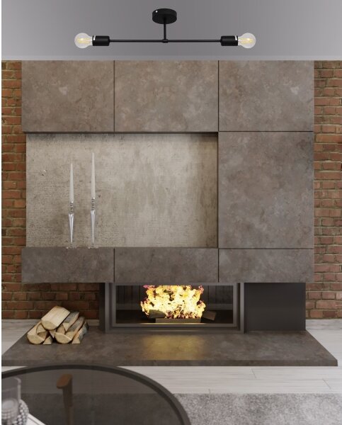 Lampadario a plafone CAMBRIDGE 2xE27/15W/230V nero