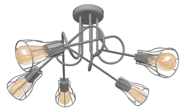 Lampadario a plafone OXFORD 5xE27/15W/230V grigio