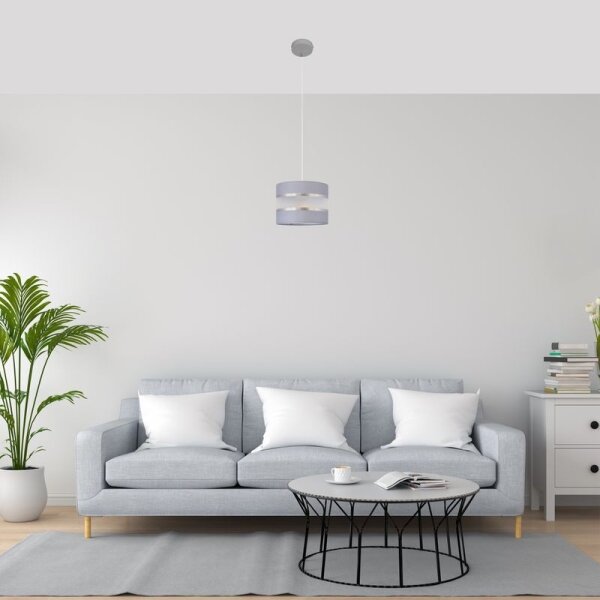 Lampadario a sospensione con filo HELEN 1xE27/15W/230V diametro 20 cm grigio/argento