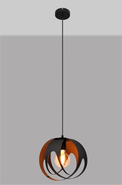 Lampadario a sospensione con filo MOONLIGHT 1xE27/15W/230V nero