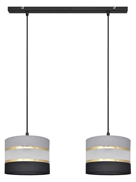 Lampadario a sospensione con filo HELEN 2xE27/15W/230V nero/grigio/oro