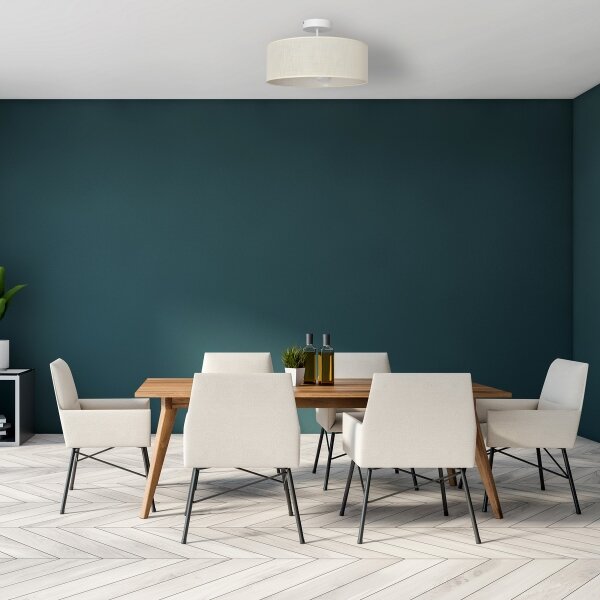 Lampadario a sospensione con supporto rigido ALBA 3xE27/15W/230V panna