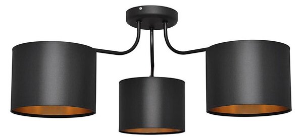 Lampadario a plafone ALBA 3xE27/15W/230V nero/dorato
