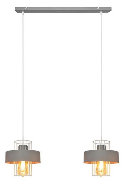 Lampadario a sospensione con filo VOLTA 2xE27/15W/230V grigio