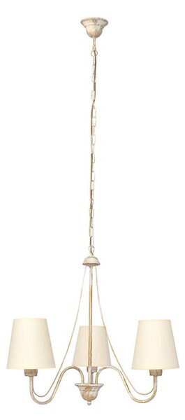 Lampadario a sospensione con catena MALBO 3xE27/15W/230V beige