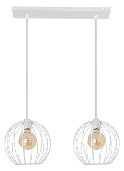 Lampadario su corda MERCURE 2xE27/15W/230V bianco