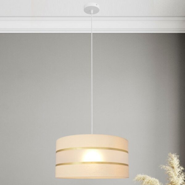Lampadario a sospensione con filo HELEN 1xE27/15W/230V diametro 40 cm color crema/oro