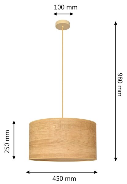 Lampadario a sospensione con filo ALBA 1xE27/15W/230V diametro 45 cm marrone