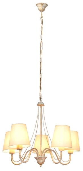 Lampadario a sospensione con catena MALBO 5xE27/15W/230V beige