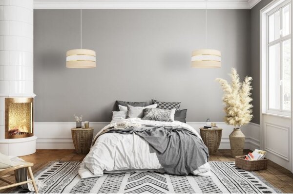Lampadario a sospensione con filo HELEN 1xE27/15W/230V diametro 40 cm color crema/oro