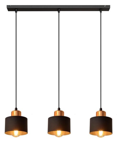 Lampadario su fune EDISON 3xE27/15W/230V