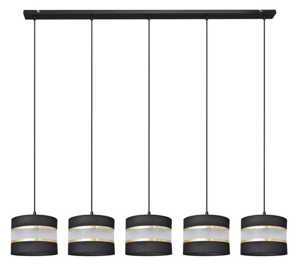 Lampadario a sospensione con filo HELEN 5xE27/15W/230V nero/oro