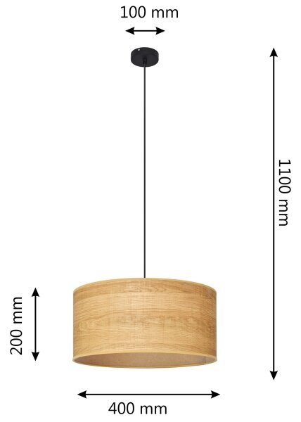 Lampadario a sospensione con filo ALBA 1xE27/15W/230V diametro 40 cm marrone/nero