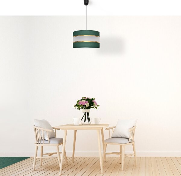 Lampadario a sospensione con filo HELEN 1xE27/15W/230V diametro 35 cm verde/oro