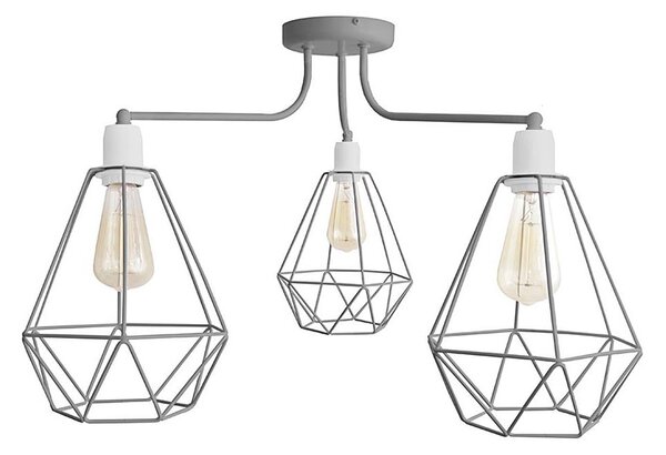 Lampadario KARO 3xE27/15W/230V grigio