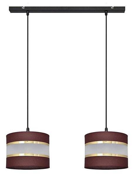 Lampadario a sospensione con filo HELEN 2xE27/15W/230V marrone/nero/oro
