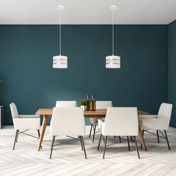 Lampadario a sospensione con filo HELEN 1xE27/15W/230V diametro 20 cm bianco/oro