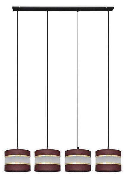 Lampadario a sospensione con filo HELEN 4xE27/15W/230V marrone/nero/oro