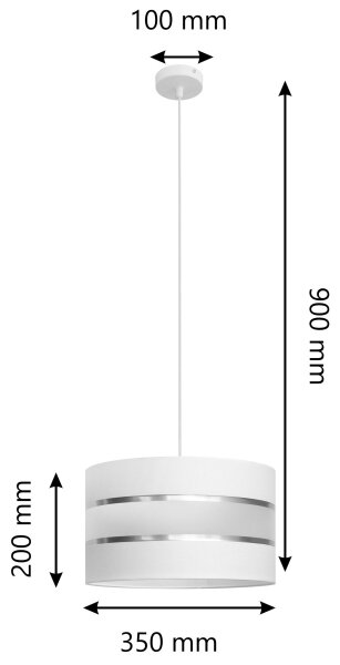 Lampadario a sospensione con filo HELEN 1xE27/15W/230V diametro 35 cm bianco