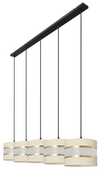 Lampadario a sospensione con filo HELEN 5xE27/15W/230V color crema/nero/oro