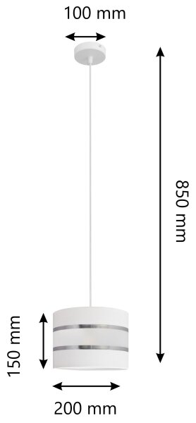 Lampadario a sospensione con filo HELEN 1xE27/15W/230V diametro 20 cm bianco