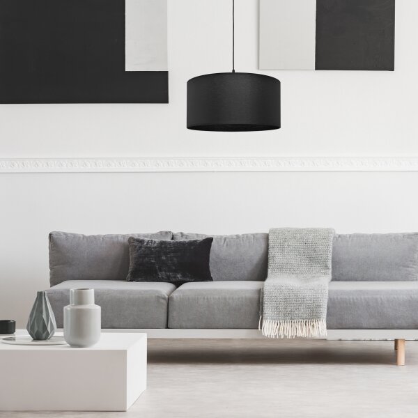 Lampadario su corda ALBA 1xE27/15W/230V d. 40 cm nero