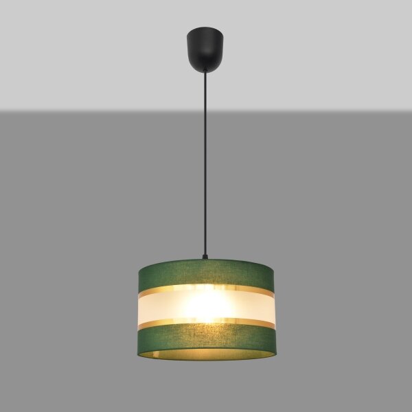 Lampadario a sospensione con filo HELEN 1xE27/15W/230V diametro 25 cm verde/oro