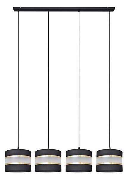 Lampadario a sospensione con filo HELEN 4xE27/15W/230V nero/oro