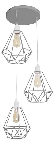 Lampadario KARO 3xE27/15W/230V grigio