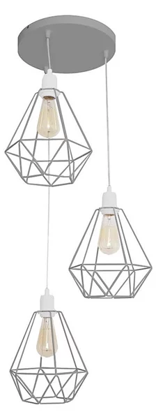 Lampadario KARO 3xE27/15W/230V grigio