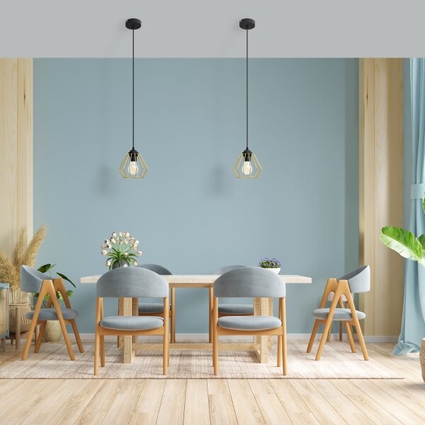 Lampadario a sospensione con filo AGAT 1xE27/15W/230V oro/nero