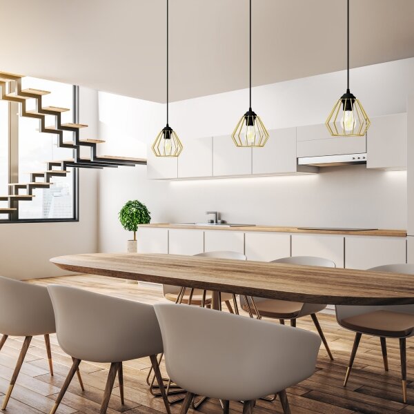 Lampadario a sospensione con filo AGAT 1xE27/15W/230V oro/nero
