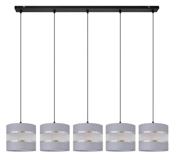Lampadario a sospensione con filo HELEN 5xE27/15W/230V grigio/nero