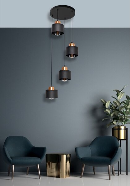 Lampadario a sospensione con filo EDISON 4xE27/15W/230V