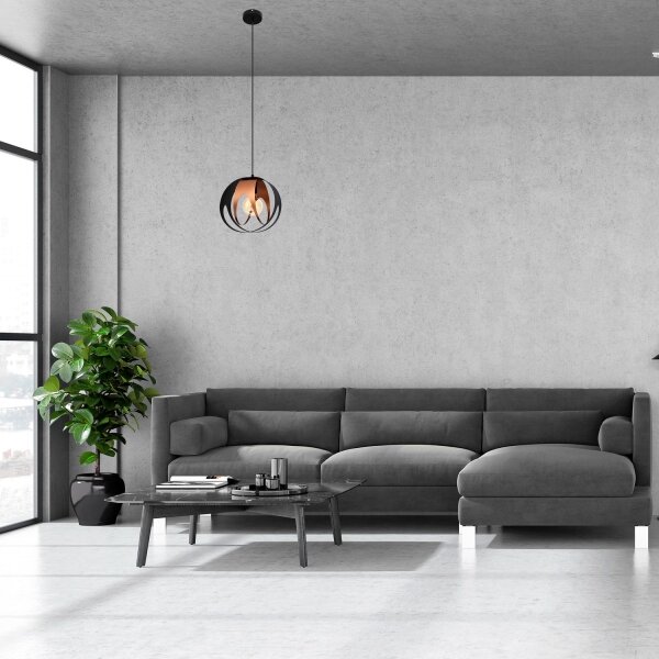 Lampadario a sospensione con filo MOONLIGHT 1xE27/15W/230V nero/rame