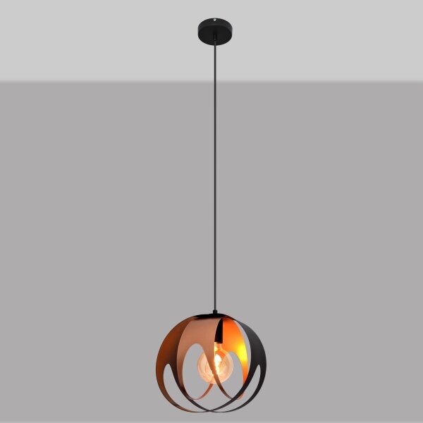 Lampadario a sospensione con filo MOONLIGHT 1xE27/15W/230V nero/rame