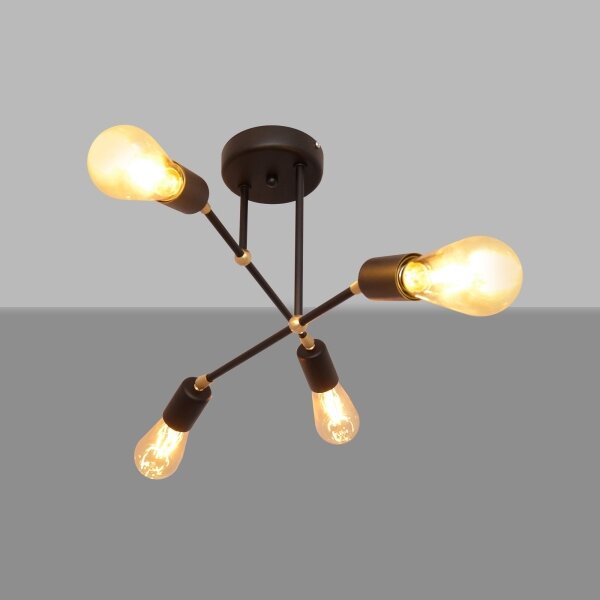 Lampadario a plafone ROSETTE 4xE27/15W/230V nero/dorato