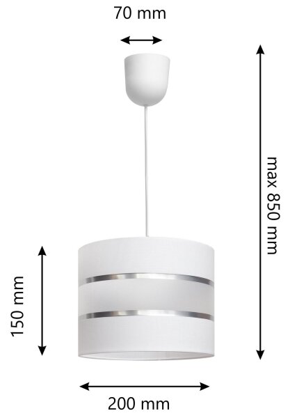 Lampadario su filo HELEN 1xE27/15W/230V bianco